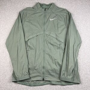 Nike Shield Jacket Mens Large Packable Windbreaker Running Dark Green 891432